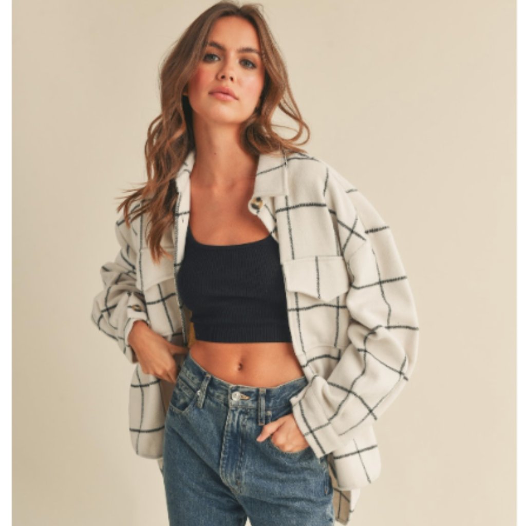 Grid Pattern Shacket